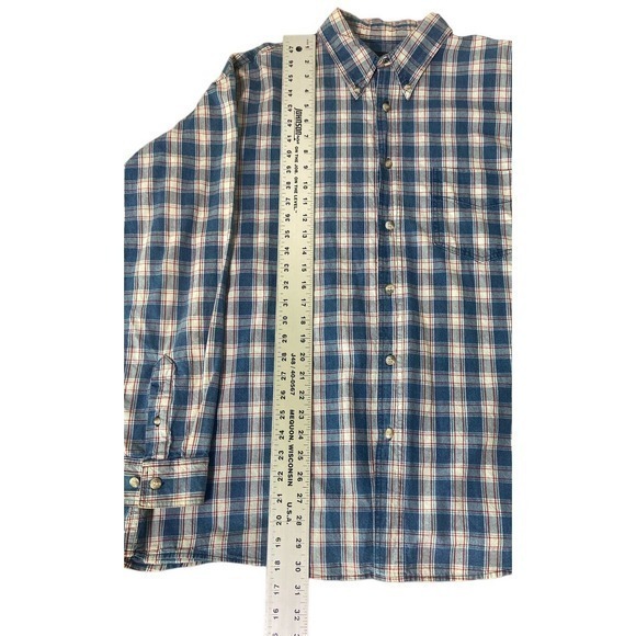 Maxx FM Vintage Men's Long Sleeve Button Down Blue & Red Plaid Shirt Size Large - Picture 6 of 8
